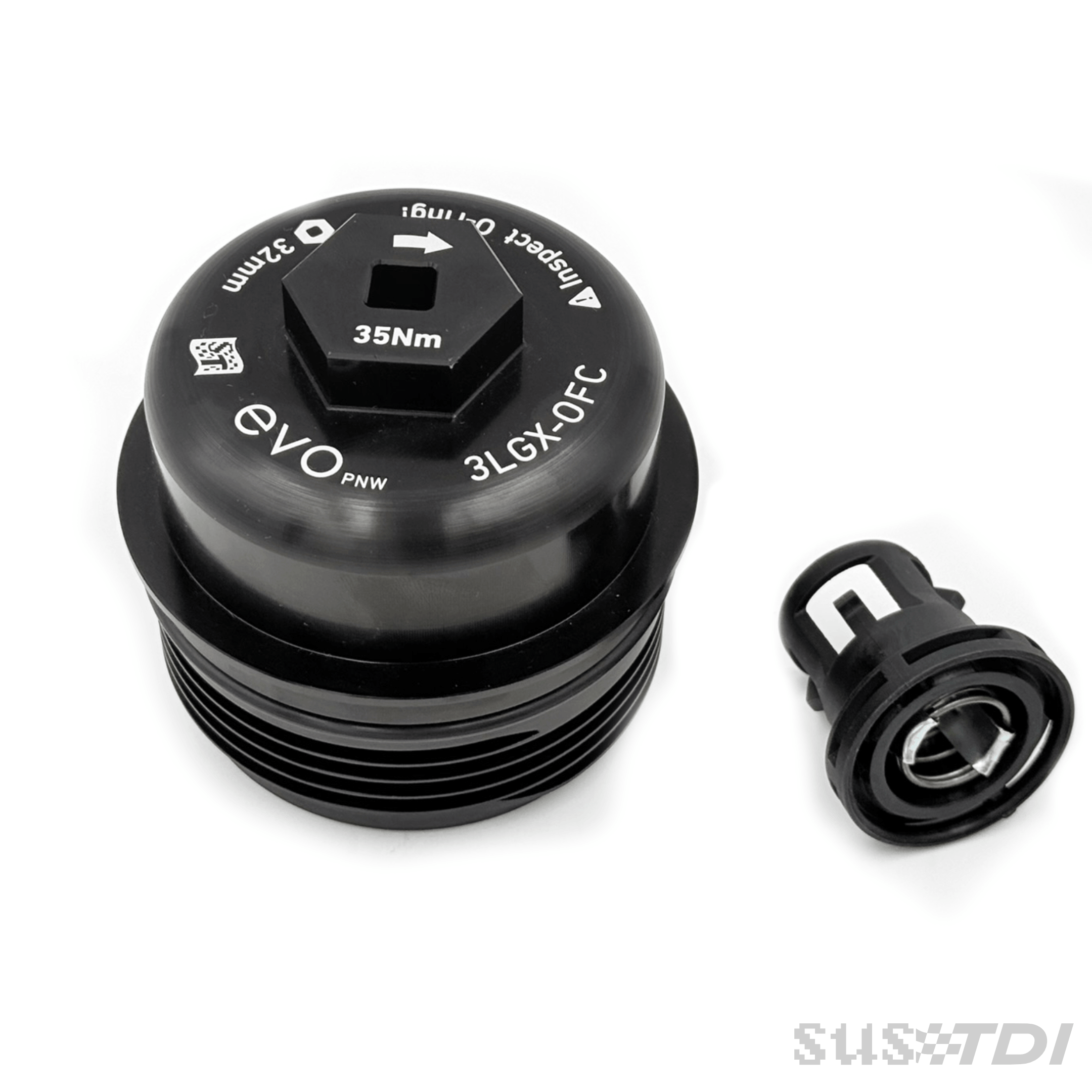 "Evo" 3.0 TDI Billet Oil Filter Cap with Square Drive (Gen1 & 2)